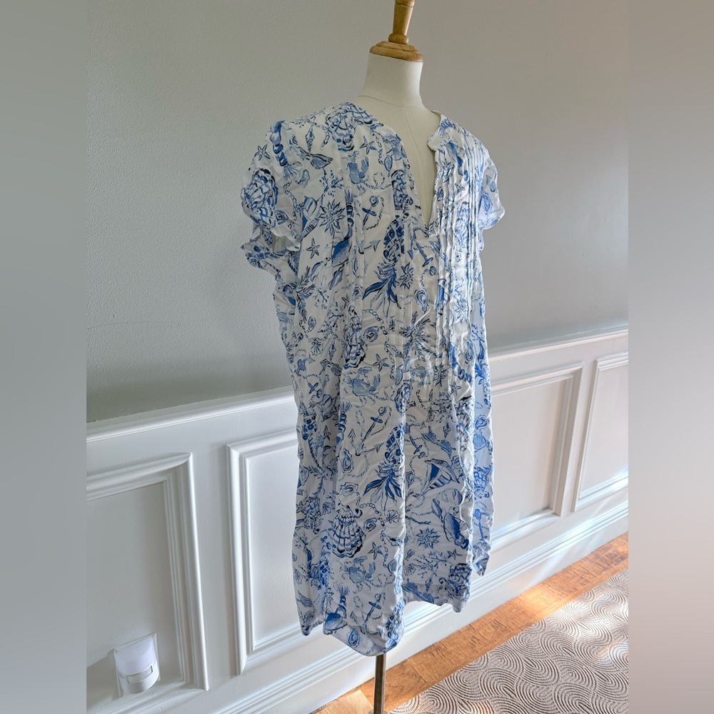 Lilly Pulitzer Blue and White Sea-Inspired Tunic Dress - Picture 2 of 5